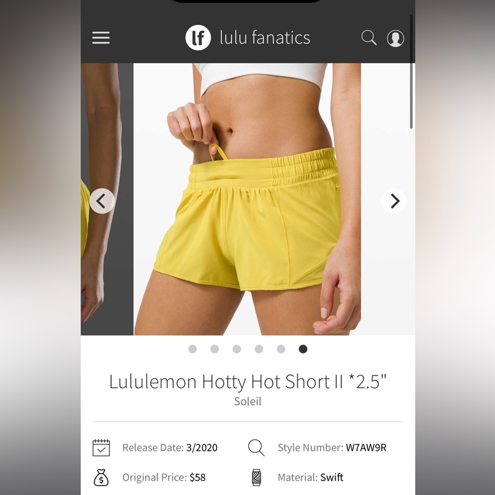 lululemon hotty hot shorts